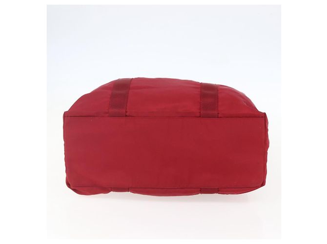 Bolsa Tote Prada em Nylon Vermelho Prata Auth bs31579 - vista 5
