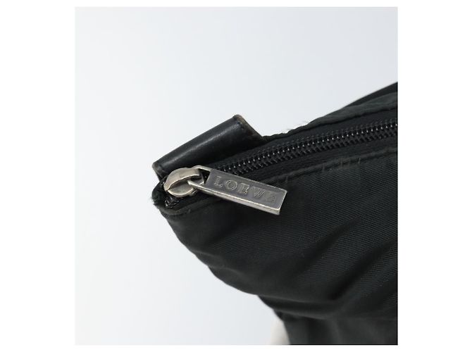 Borsa Tote LOEWE in nylon e pelle nera argento autentica bs31205 Nero - vista 10