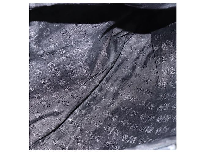 Borsa Tote LOEWE in nylon e pelle nera argento autentica bs31205 Nero - vista 12