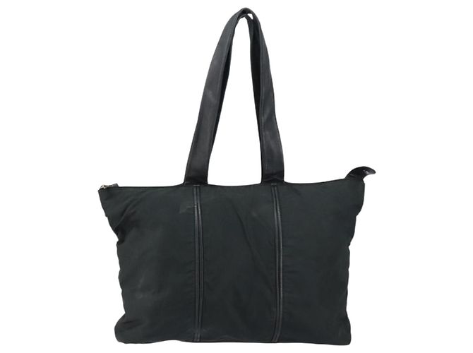 Borsa Tote LOEWE in nylon e pelle nera argento autentica bs31205 Nero - vista 13
