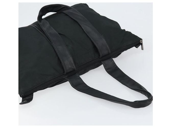 Borsa Tote LOEWE in nylon e pelle nera argento autentica bs31205 Nero - vista 6