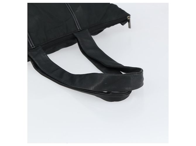 Borsa Tote LOEWE in nylon e pelle nera argento autentica bs31205 Nero - vista 7