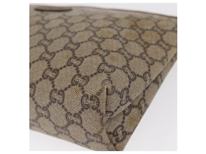 GUCCI GG Plus Supreme Clutch Bag PVC Beige Oro Auth bs31127 D'oro - vista 14