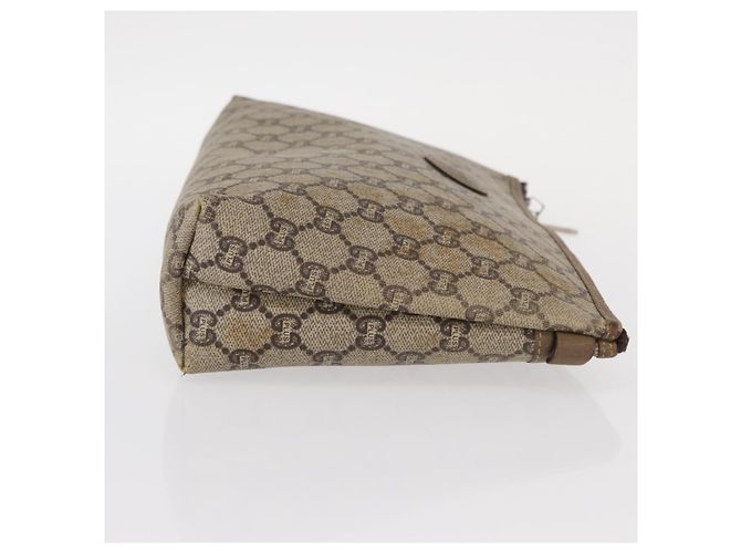 GUCCI GG Plus Supreme Clutch Bag PVC Beige Oro Auth bs31127 D'oro - vista 3