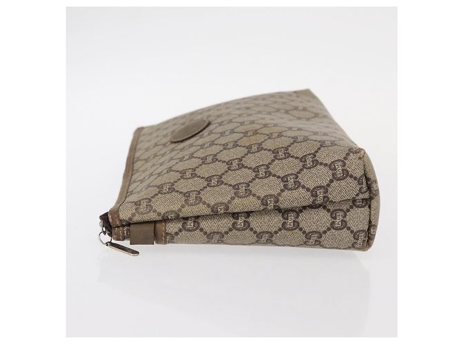 GUCCI GG Plus Supreme Clutch Bag PVC Beige Oro Auth bs31127 D'oro - vista 4