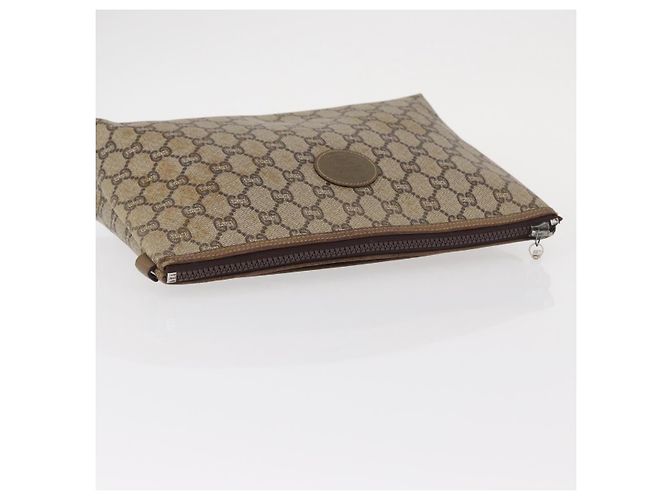 GUCCI GG Plus Supreme Clutch Bag PVC Beige Oro Auth bs31127 D'oro - vista 5