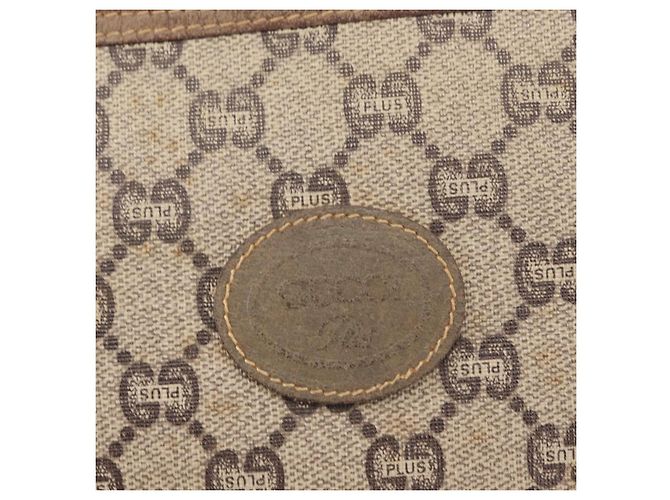 GUCCI GG Plus Supreme Clutch Bag PVC Beige Oro Auth bs31127 D'oro - vista 8