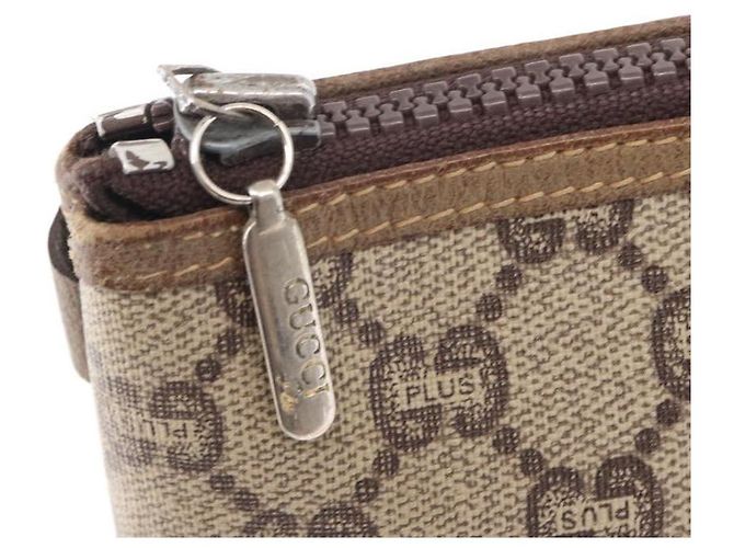 GUCCI GG Plus Supreme Clutch Bag PVC Beige Oro Auth bs31127 D'oro - vista 9