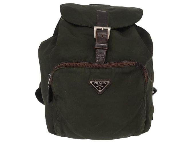 Mochila PRADA de nylon caqui plata auténtica bs31148 - vista 13