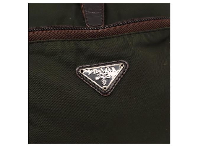 Mochila PRADA de nylon caqui plata auténtica bs31148 - vista 20