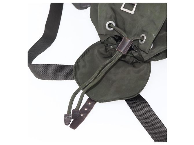 Mochila PRADA de nylon caqui plata auténtica bs31148 - vista 22