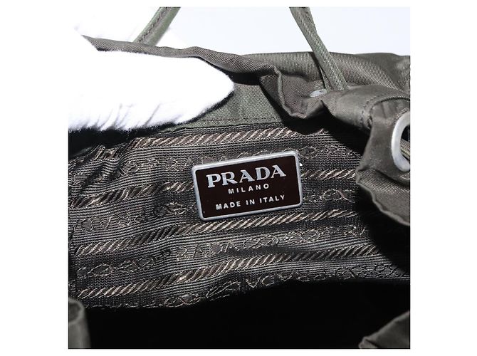 Mochila PRADA de nylon caqui plata auténtica bs31148 - vista 23