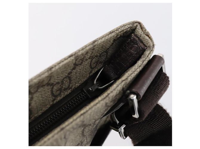Borsa a spalla GG Supreme in PVC beige e argento di GUCCI 141626 Auth 151979 - vista 10