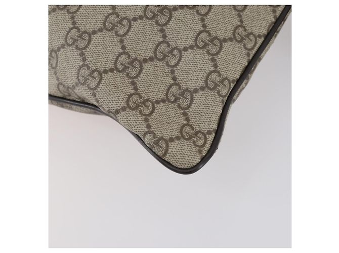 Borsa a spalla GG Supreme in PVC beige e argento di GUCCI 141626 Auth 151979 - vista 15