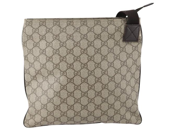Borsa a spalla GG Supreme in PVC beige e argento di GUCCI 141626 Auth 151979 - vista 2