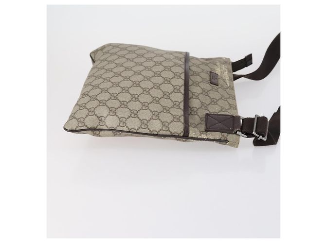 Borsa a spalla GG Supreme in PVC beige e argento di GUCCI 141626 Auth 151979 - vista 3