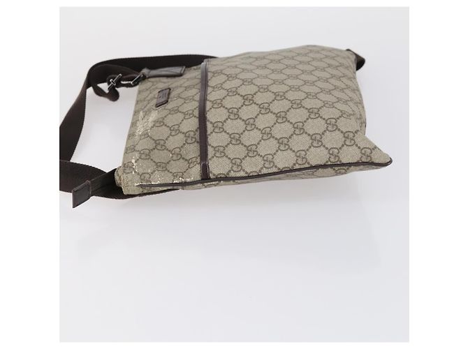 Borsa a spalla GG Supreme in PVC beige e argento di GUCCI 141626 Auth 151979 - vista 4