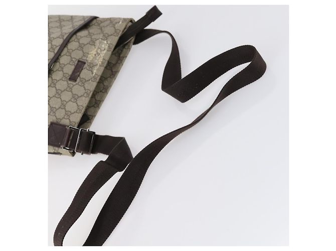 Borsa a spalla GG Supreme in PVC beige e argento di GUCCI 141626 Auth 151979 - vista 7