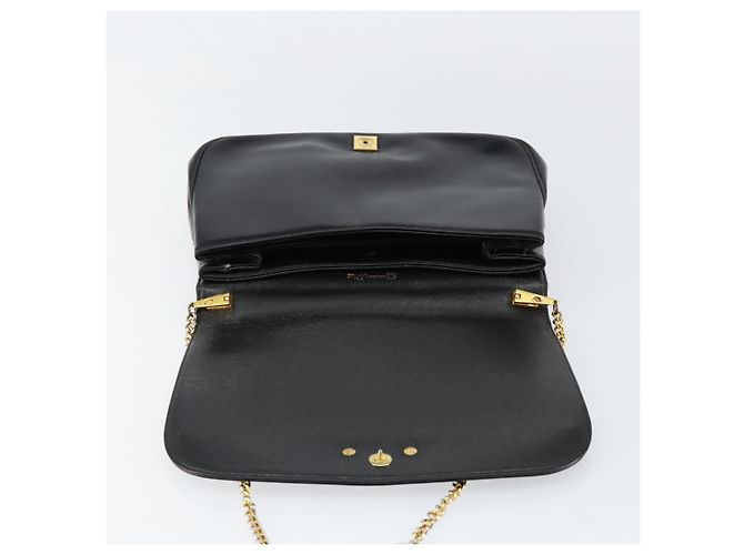 Borsa a spalla a catena Christian Dior in pelle nera e oro Auth ep12110 Nero D'oro - vista 10