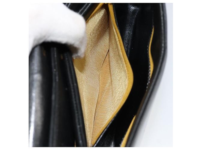 Borsa a spalla a catena Christian Dior in pelle nera e oro Auth ep12110 Nero D'oro - vista 12