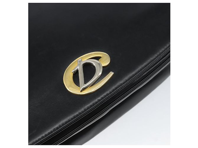 Borsa a spalla a catena Christian Dior in pelle nera e oro Auth ep12110 Nero D'oro - vista 17