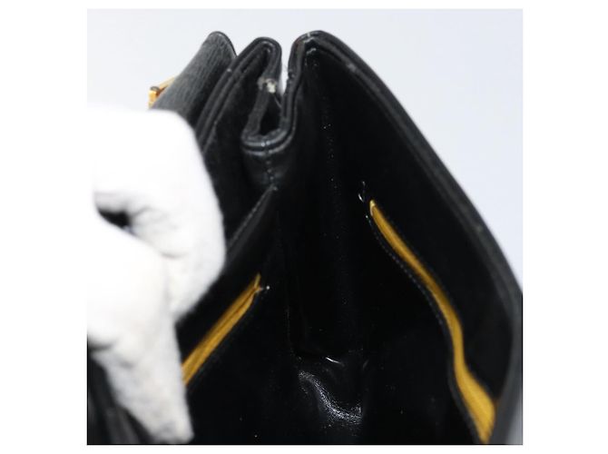 Borsa a spalla a catena Christian Dior in pelle nera e oro Auth ep12110 Nero D'oro - vista 19