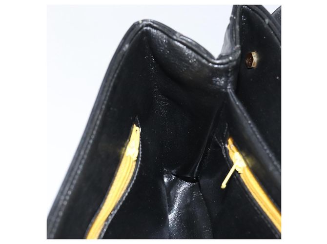 Borsa a spalla a catena Christian Dior in pelle nera e oro Auth ep12110 Nero D'oro - vista 20