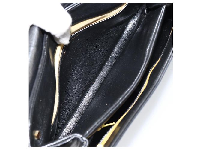 Borsa a spalla a catena Christian Dior in pelle nera e oro Auth ep12110 Nero D'oro - vista 21