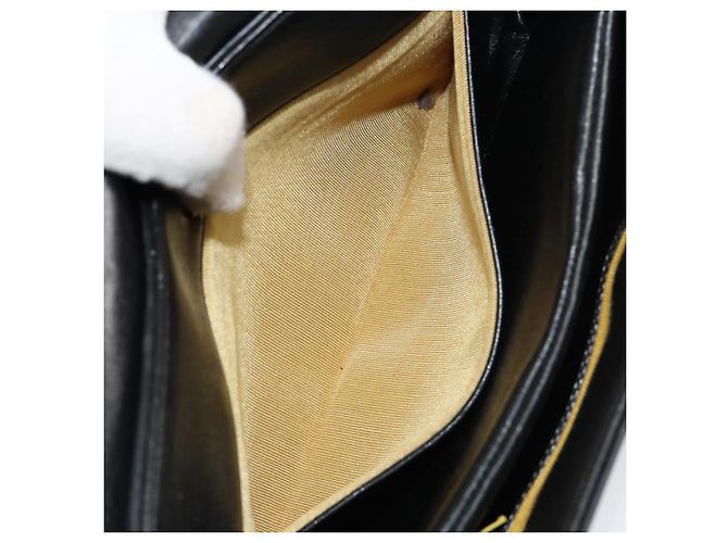 Borsa a spalla a catena Christian Dior in pelle nera e oro Auth ep12110 Nero D'oro - vista 22