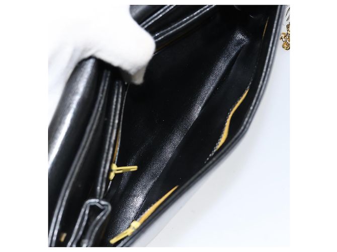 Borsa a spalla a catena Christian Dior in pelle nera e oro Auth ep12110 Nero D'oro - vista 23