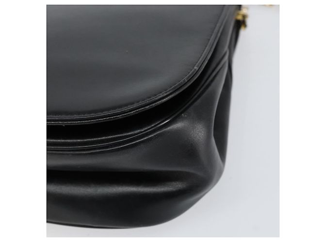 Borsa a spalla a catena Christian Dior in pelle nera e oro Auth ep12110 Nero D'oro - vista 9