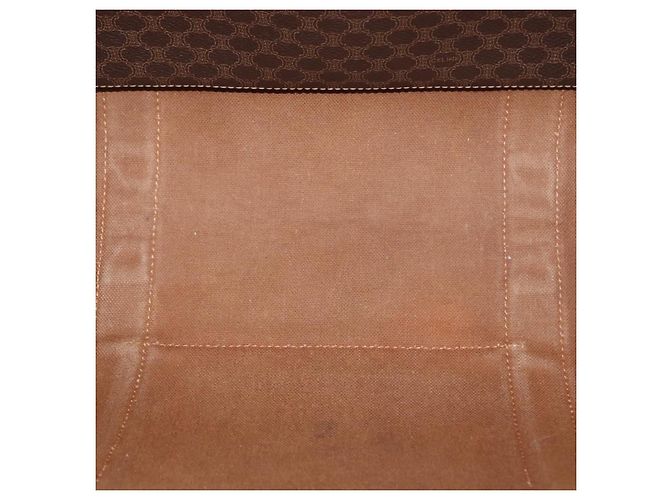 Céline Borsa a spalla in tela Macadam CELINE in pelle PVC marrone e oro Auth ka257 D'oro - vista 11