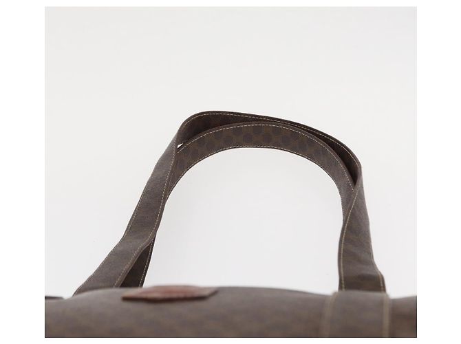 Céline Borsa a spalla in tela Macadam CELINE in pelle PVC marrone e oro Auth ka257 D'oro - vista 14