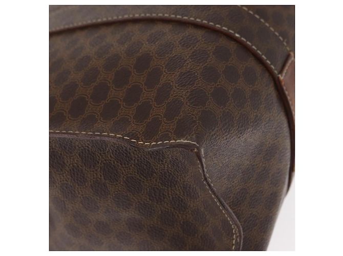 Céline Borsa a spalla in tela Macadam CELINE in pelle PVC marrone e oro Auth ka257 D'oro - vista 16