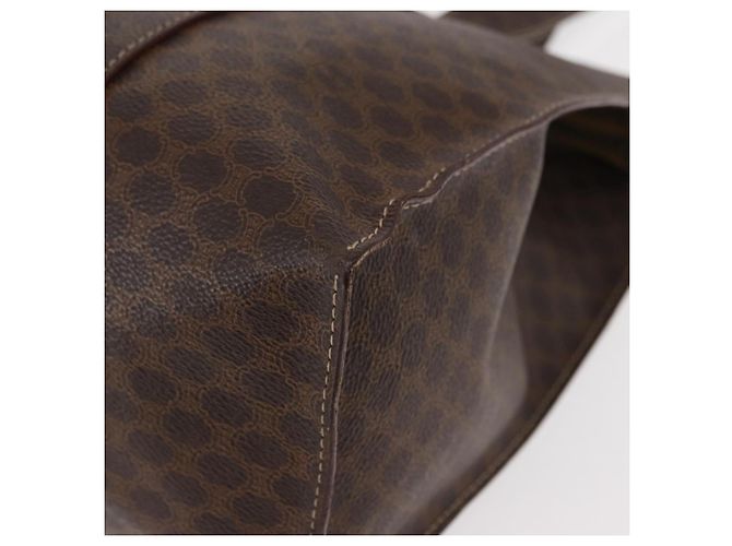 Céline Borsa a spalla in tela Macadam CELINE in pelle PVC marrone e oro Auth ka257 D'oro - vista 17