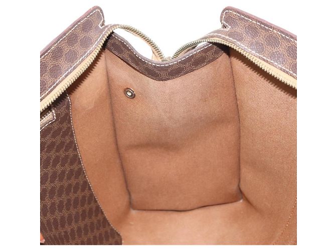 Céline Borsa a spalla in tela Macadam CELINE in pelle PVC marrone e oro Auth ka257 D'oro - vista 20