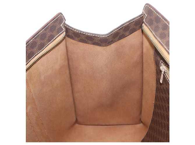 Céline Borsa a spalla in tela Macadam CELINE in pelle PVC marrone e oro Auth ka257 D'oro - vista 21