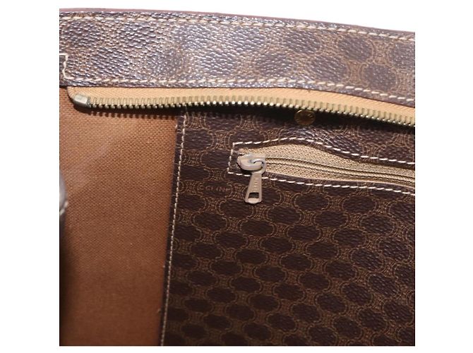 Céline Borsa a spalla in tela Macadam CELINE in pelle PVC marrone e oro Auth ka257 D'oro - vista 22