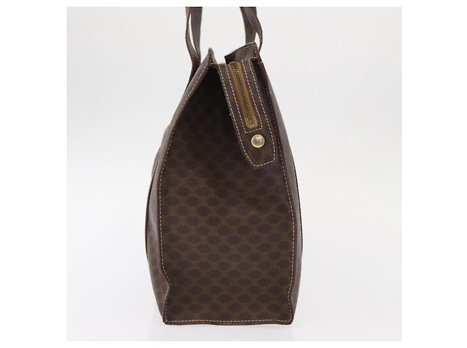 Céline Borsa a spalla in tela Macadam CELINE in pelle PVC marrone e oro Auth ka257 D'oro - vista 3