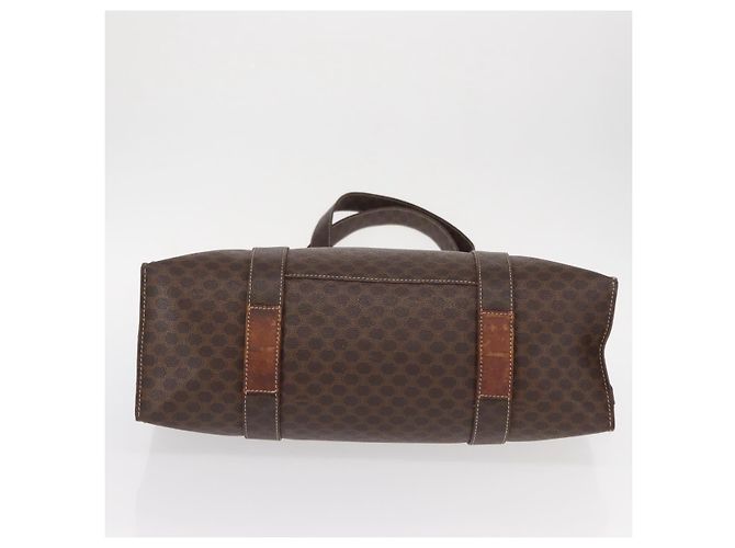 Céline Borsa a spalla in tela Macadam CELINE in pelle PVC marrone e oro Auth ka257 D'oro - vista 5