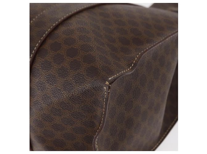 Céline Borsa a spalla in tela Macadam CELINE in pelle PVC marrone e oro Auth ka257 D'oro - vista 9
