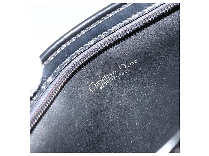 Borsa a Spalla in Tela Trotter Christian Dior Blu Navy Oro Auth 154374 D'oro - vista 11
