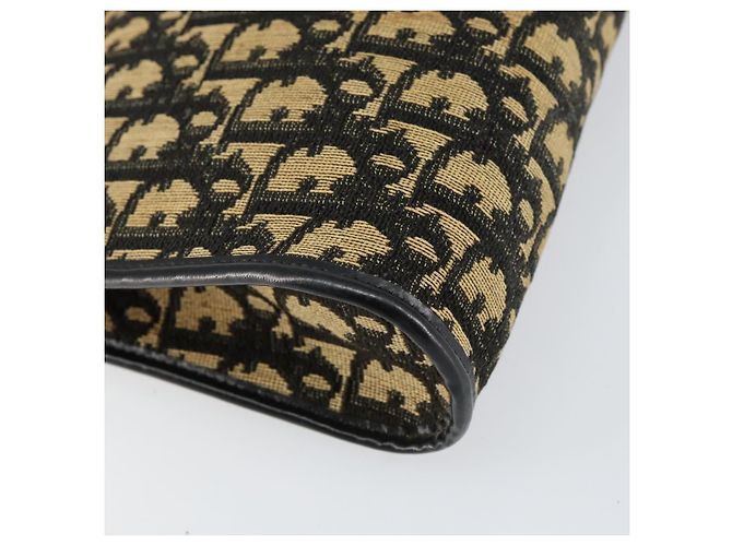Borsa a Spalla in Tela Trotter Christian Dior Blu Navy Oro Auth 154374 D'oro - vista 14