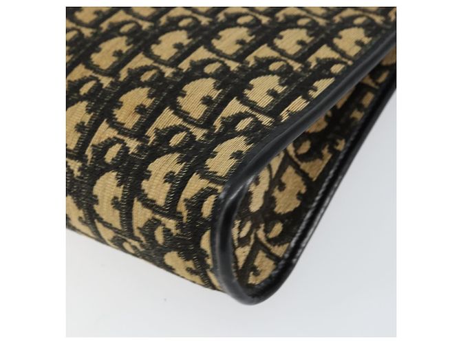 Borsa a Spalla in Tela Trotter Christian Dior Blu Navy Oro Auth 154374 D'oro - vista 15