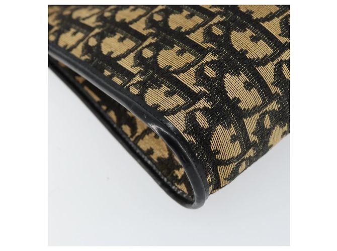 Borsa a Spalla in Tela Trotter Christian Dior Blu Navy Oro Auth 154374 D'oro - vista 16