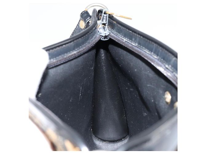 Borsa a Spalla in Tela Trotter Christian Dior Blu Navy Oro Auth 154374 D'oro - vista 18