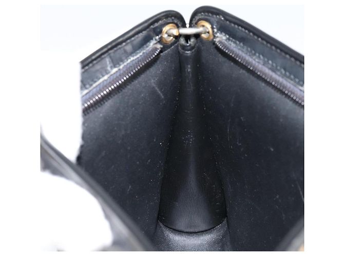 Borsa a Spalla in Tela Trotter Christian Dior Blu Navy Oro Auth 154374 D'oro - vista 19