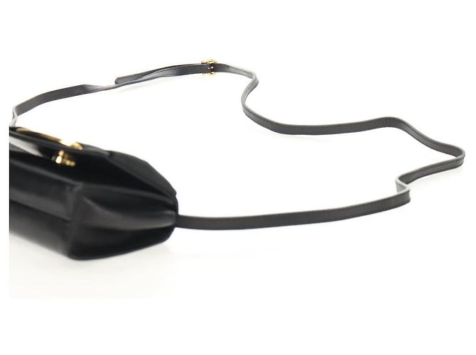 Borsa a Spalla Vala in Pelle Nera e Oro Auth BA8393V di Salvatore Ferragamo Nero D'oro - vista 14
