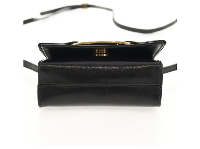 Borsa a Spalla Vala in Pelle Nera e Oro Auth BA8393V di Salvatore Ferragamo Nero D'oro - vista 5