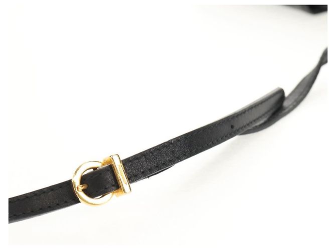 Borsa a Spalla Vala in Pelle Nera e Oro Auth BA8393V di Salvatore Ferragamo Nero D'oro - vista 8